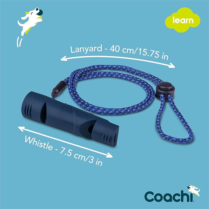 Coachi Two Tone Whistle, Train Two Dogs, Train Different Commands, Tough Material, Adjustable Reflective Lanyard, Traditional, Recall Training, Lightweight & Compact, Dog and Puppy Training