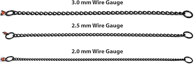 Herm Sprenger Black Stainless Steel Choke Dog Training Collar No-Pull Slip Chain for Small Medium Large Dogs for Easy Control Show Chain Collar Made in Germany 2mm 16in (40cm)