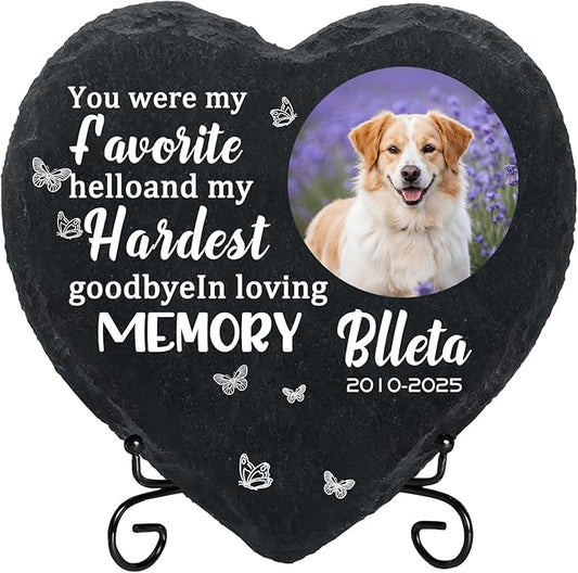 Personalized Dog Memorial Gifts for Loss of Dog, Custom Photo Pet Momorial Stone for Dogs, Cat Memorial Sympathy Gift, Dog Passing Away Gifts, Sympathy Gift for Pet Lovers (Style 11)