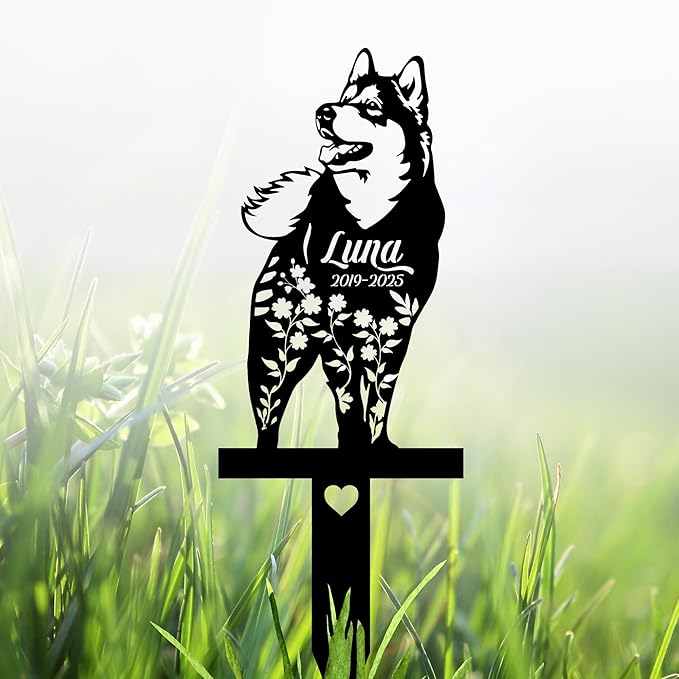 Custom Dog Grave Markers Outdoor | Best Memorial Gifts for Your Furry Friends Passed Away | Personalized Pet Grave Markers Dog Memorial Headstone
