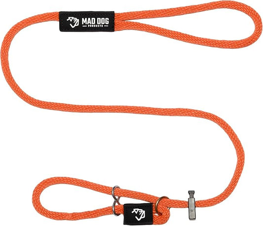Mad Dog Products Easy Leader Dog Leash 3/8" x 15' Orange Signature Rope - Made in USA
