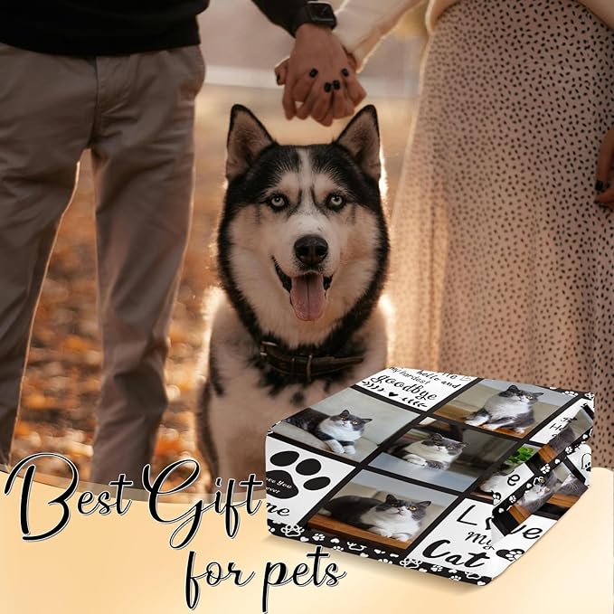 Personalized Pet Memorial Gifts, Custom Throw Blanket with Pet Photo & Name, Customized Pet Memorial Gifts for Loss of Dog Cat, Puppy Bereavement/Passing Away Gifts, Remembrance Gift for Dog Mom Dad