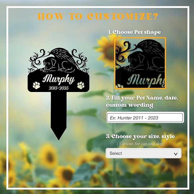 Custom Cross for Dog Grave Marker for Pet | Thoughtful Remembrance Decor for Graves Of Pets | Personalized Grave Markers for Dogs With Photo | Best Memorial Gifts for Furry Friends Passed Away