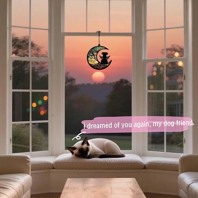 Ettonsun Dog Memorial Suncatcher Memorial Gifts for Loss of Dog Sympathy Gift (C)