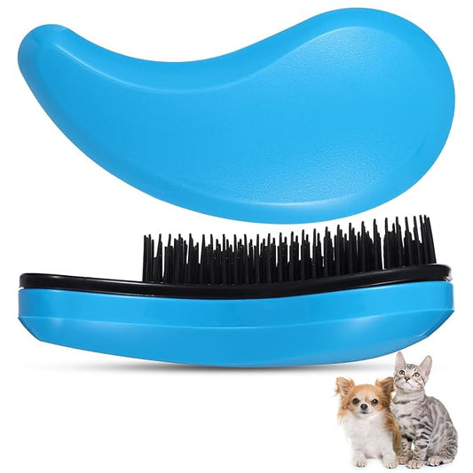Small Dog Brush, Puppy Brush Grooming Tool, Gentle Cleaning Slicker Hair Brushes Remover for Teddy Yorkies Maltese Shih Tzu Chihuahua Cats Rabbits (Blue)