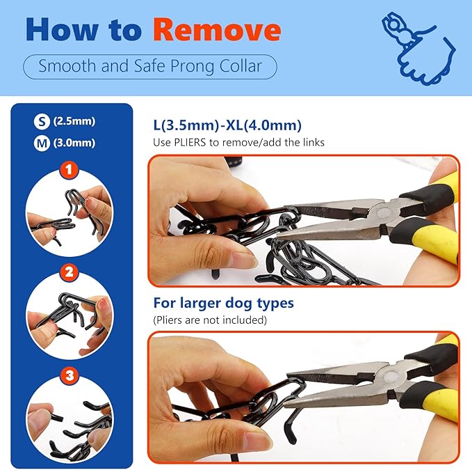 Supet Dog Training Collar, Adjustable Dog Training Collar with Buckle for Small Medium Large Dogs(Packed with One Extra Links)