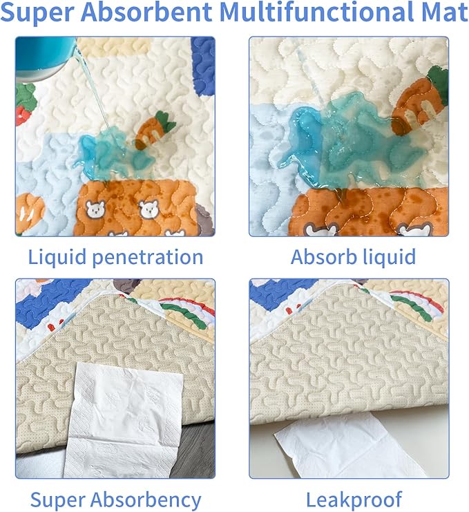 Dog Playpen Mat Crate Mat Puppy Pads, Lovely Dog Crate Pad, Anti-Slip Bottom,[PLAYPEN NOT Included !] Waterproof Reusable Whelping Playpen Crate Reusable Washable Pet Mattress Pads Pet Training Pads