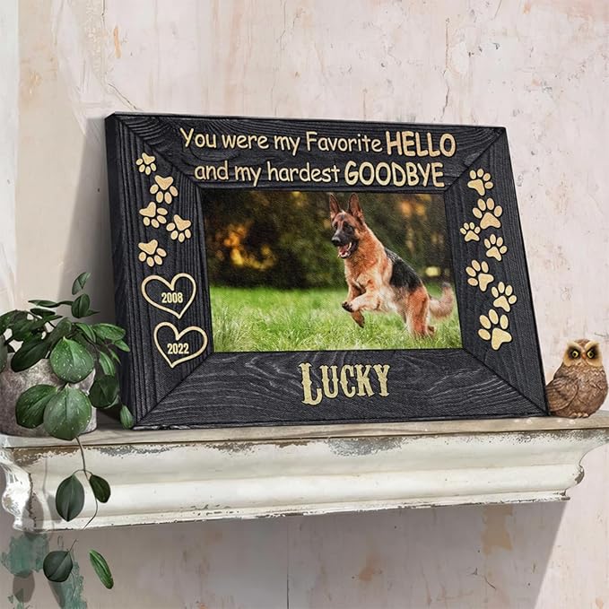 Dem Canvas Personalized Photo Canvas, Dog Loss Gifts, You Were My Favorite Hello, Pet Memorial Gifts, Dog Death Sympathy Gifts, Dog Passing Away Loss Canvas Dog Grieving Gifts (18x12)