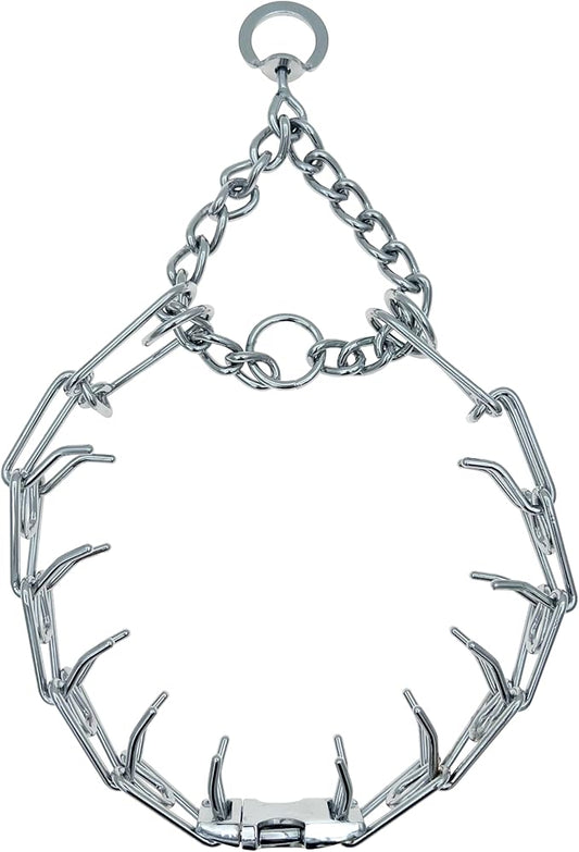 Adjustable Dog Ｎo Pull Ｃollar for Small Medium Large Dogs (Silver, XL)