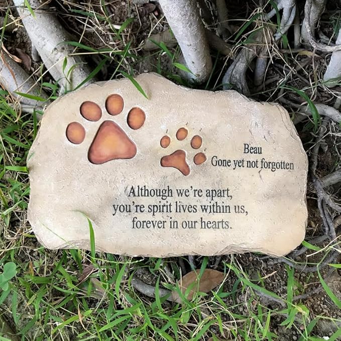 Pet Memorial Stones, Dog Memorial Stone Dog Headstones Garden Stones for Dogs or Cats Engraved with Pet's Name, Dates and Sentence, Personalized Pet Grave Markers Pet Memorial Gifts Dog Loss Gifts