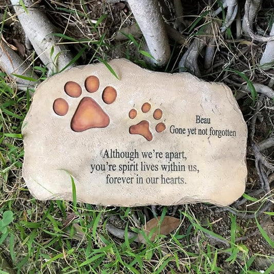 Pet Memorial Stones, Dog Memorial Stone Dog Headstones Garden Stones for Dogs or Cats Engraved with Pet's Name, Dates and Sentence, Personalized Pet Grave Markers Pet Memorial Gifts Dog Loss Gifts