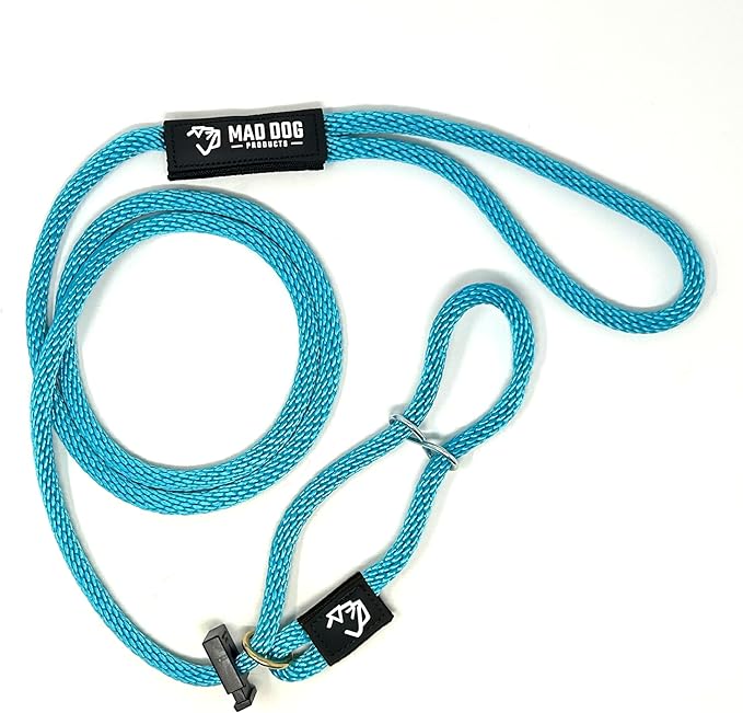 Mad Dog Products Easy Leader Dog Leash 3/8" x 15' Aqua Signature Rope - Made in USA