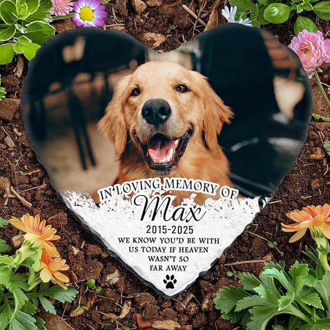 Personalized Dog Memorial Gifts for Loss of Dogs Sympathy Gift, Dog Memorial Stone, Pet Loss Gifts, Pet Memorial Stones for Dogs Cemetery Decorations for Grave, Cat Sympathy Gift, Stone 5