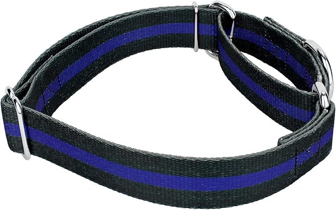 Country Brook Petz - Thin Blue Line Martingale Dog Collar - Camouflage Collection Featuring Rugged Designs (1 Inch, Large)