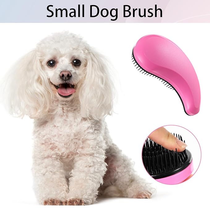 Small Dog Brush - Puppy Brush for Small Dogs, Soft and Comfortable,Perfect for Yorkie, Shih Tzu, Maltipoo & Maltese, Cat, Rabbits,Gentle Hair Remover for Easy Pet Grooming at Home (Blue)
