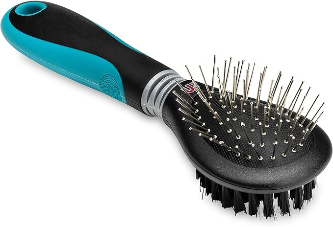 Mikki Dog, Cat Combi Brush Removes Knots, Tangles -2 sided -Nylon and Ball Pin for Medium to Large Pet