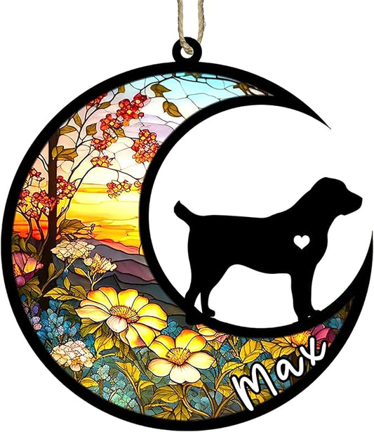 Personalized Dog Memorial, Custom Name Central Asian Shepherd Dog Christmas Ornament with Name, Custom Breeds, Pet Loss Light Catcher, Gifts for Lovers Loss of Pet Sympathy on Mothers Day Christmas