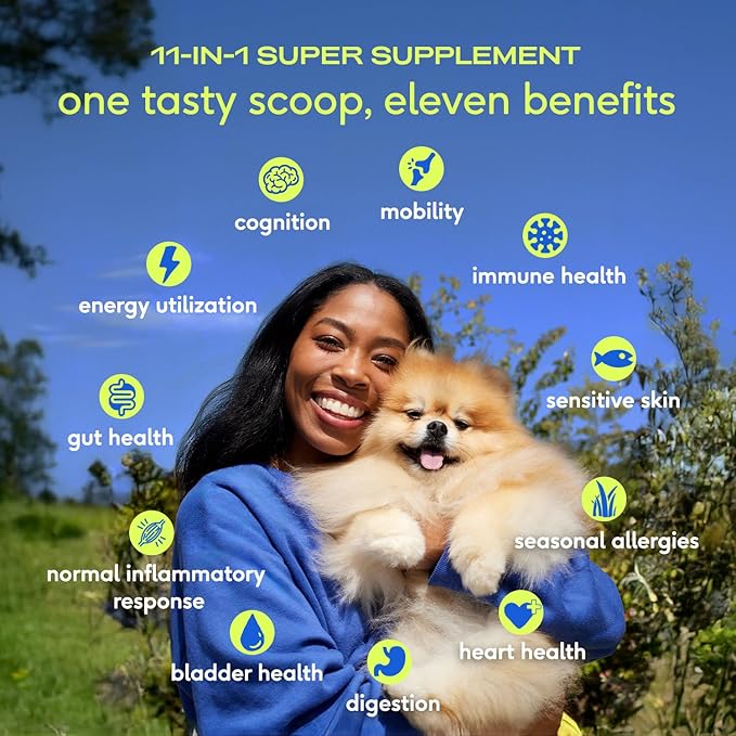 Native Pet The Daily Dog Vitamins & Supplements - 11-in-1 Multivitamin Powder for Dogs - Supports Whole Body Health, Digestion, Mobility & Immunity with Collagen, Glucosamine & Probiotics – 90 Scoops