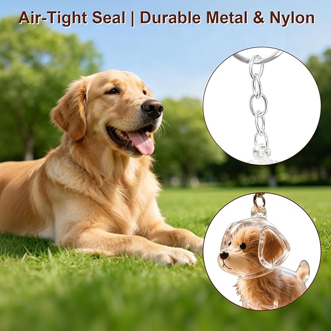 Dog Hair Collector Keychain Refillable Pet Fur Memorial Locket Portable Transparent Capsule Keepsake Charm