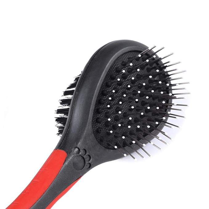 KUIDAMOS Groomer's Best Small Combo Brush,Dual-Sided Action Dog Grooming Combo Brush for Pets,Versatile Brushes for Grooming Dogs(L)