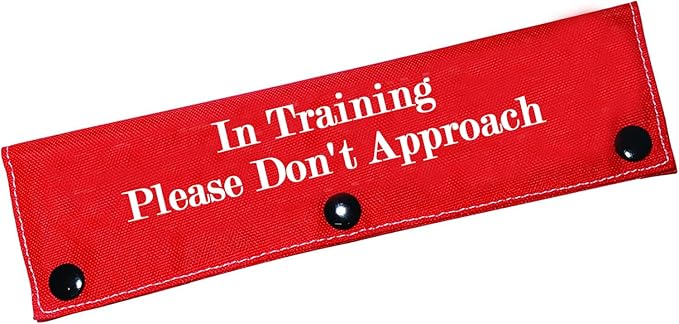Funny Dog Leash Sleeve in Training Please Don't Approach Dog Leash Wrap Wrap Alert Hanging ID Patch Tag(Don't Approach-Sleeve)