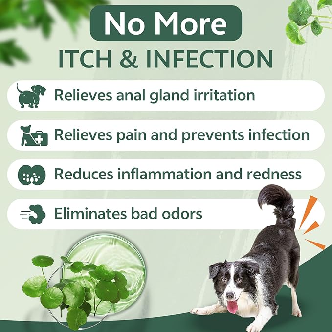 Dog Anal Gland Spray for All Pets - Fast Relief for Anal Glands Natural, Soothes Itching, Stops Scooting, Eliminates Odors, Dog Anti Itch Spray for Pain-Relieving - 4.06 FL Oz