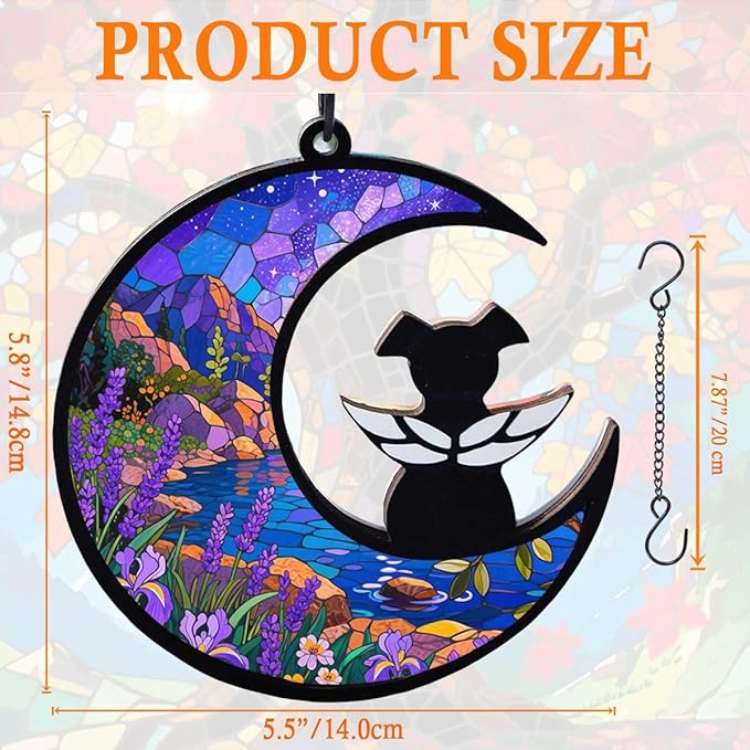 Dog Memorial Suncatcher, Loss of Dog Sympathy Gift for Pet Lovers, Cats Remembrance Ornament, Pet Memorial Gifts, Lavender