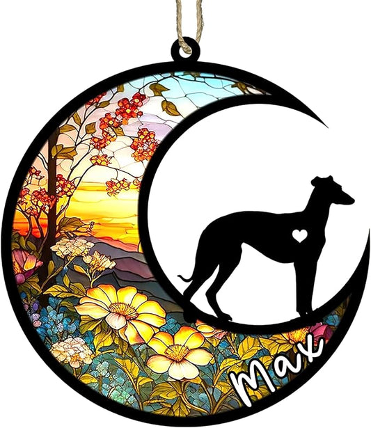 Personalized Dog Memorial, Custom Name Weimaraner Dog Christmas Ornament with Name, Custom Breeds, Pet Loss Light Catcher, Gifts for Lovers Loss of Pet Sympathy on Mothers Day Christmas