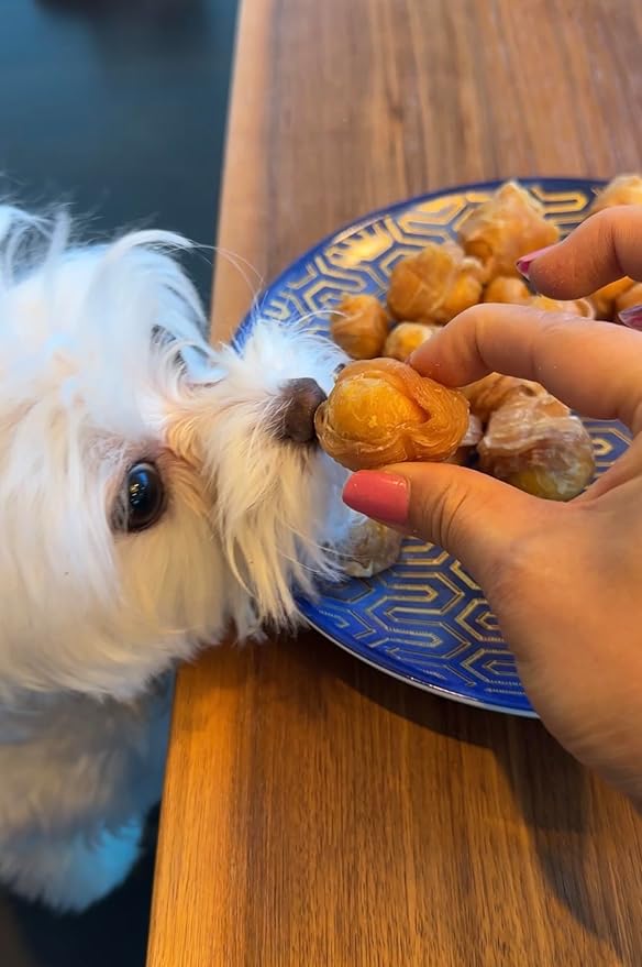 Munchbird Dehydrated Chicken Jerky Wrapped Egg Yolk Dog Treats, high-Protein Dog Food Topper with no fillers. Natural Alternative to Freeze-Dried Quail Egg Yolk. Healthy Dog Treats, 7 oz, 20–30 pcs.