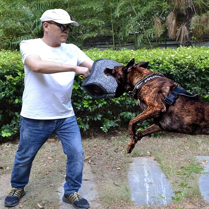 Morezi Dog Bite Sleeve Training Protection, Heavy Duty Nylon Durable, Fit Pit Bull German Shepherd Malinois, Puppy Small Dogs Training Biting Tugging War Toy - Black White