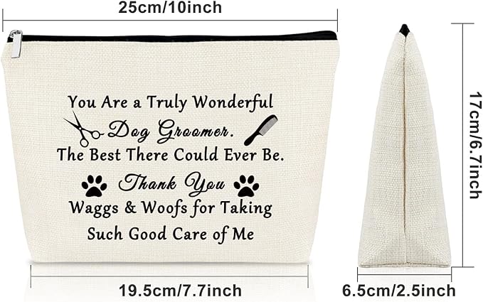 Sazuwu Birthday Gifts for Dog Groomer Makeup Bag Pet Groomer Gifts for Women Cosmetic Travel Pouch Thanksgiving Thank You Appreciation Christmas Birthday Present