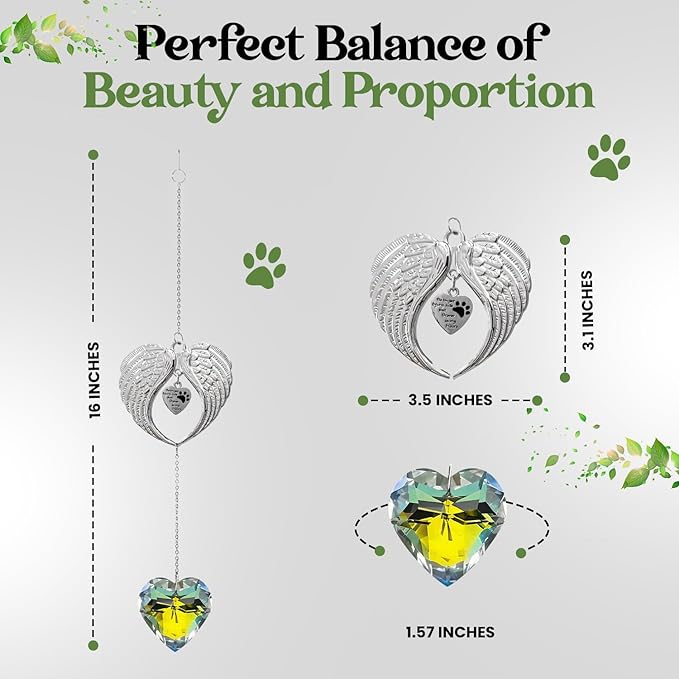 Memorial Sympathy Gift Box for Dog Loss - Pet Memorial Clear Crystal Ball Grief Suncatcher for Loved One, Thoughtful Dogs Remembrance, Rainbow Maker, Hanging Ball Prisms Gifts (Pet Suncatcher)