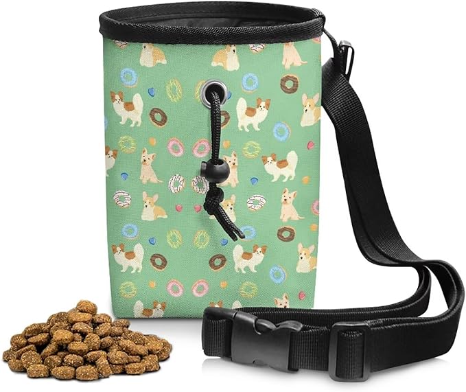 Corgi Donut Animal Walking Snack Container Dog Treat Bag Pet Treat Pouch, Dog Trainer Essentials Supplies Treat Snack Bags for Training Doggie Puppy
