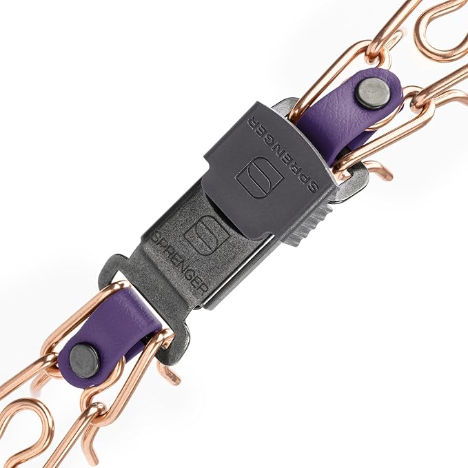 Herm Sprenger Curogan Dog Collar with Short Links and Quick Release ClicLock Buckle and Biothane Insert Made in Germany 20in x 3.0mm (Neck Size up to 16-17in) (Violet Purple)