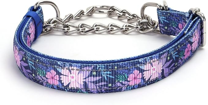 Choke Chains Large Dogs，Stainless Martingale Collar No Pull Slip Cinch Training Escape Proof Heavy Duty Dog Collar for Small Medium Large Pet Girl Female Dogs L