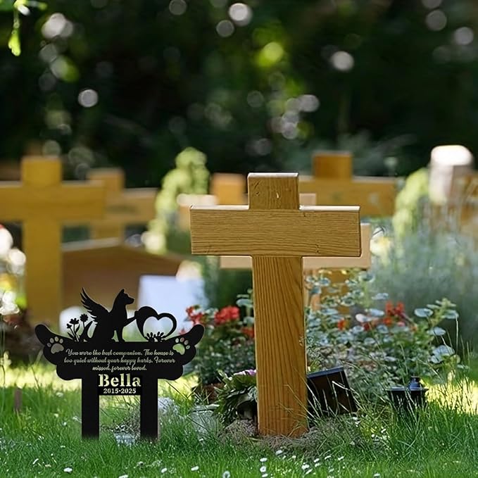 Custom Dog Grave Markers Outdoor, Personalized Pet Grave Marker Stake Dog Memorial, Outdoor Weatherproof Pet Cemetery Sign, Personalized Dog Memorial Gifts for Loss of Dog