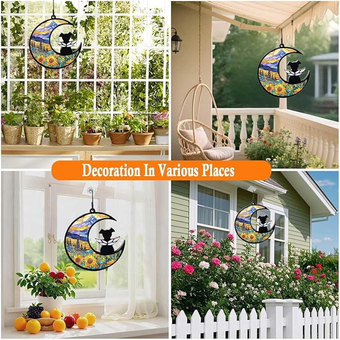 Dog Memorial Suncatcher, Loss of Dog Sympathy Gift for Pet Lovers, Cats Remembrance Ornament, Pet Memorial Gifts, Sunflower