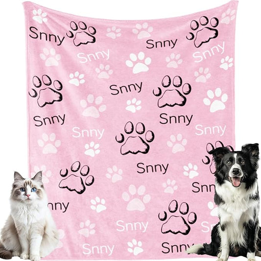 Bemaystar Custom Dog Blanket - Ships Next Day Dog Blankets for Small Dogs Personalized Blanket with Name Personalized Gift for Dogs Cat Kids Friends Couples