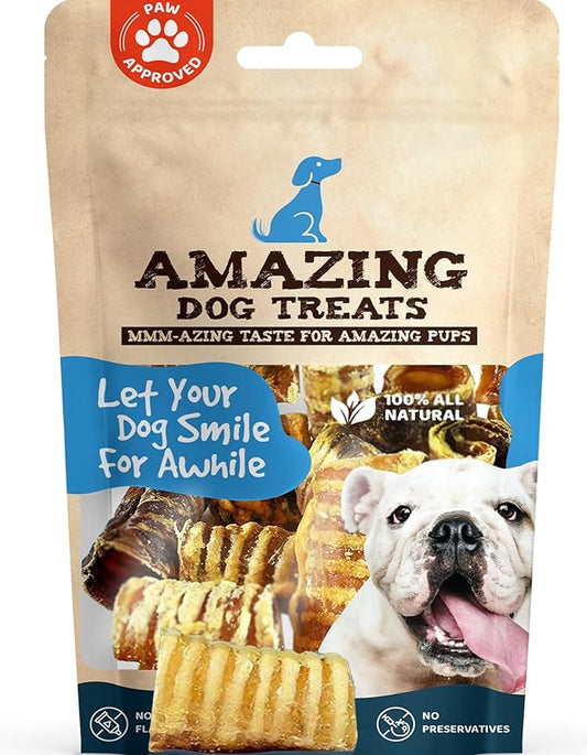 Amazing Dog Treats - 2-3 Inch Beef Trachea Rings (50 pcs/pck) - Premium Dog Chews- Great for Small Size Dogs - Excellent Source of Glucosamine and Chondroitin- Great for All Breeds