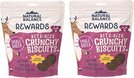 Natural Balance L.I.T. Sweet Potato and Venison Formula Dog Treats, Small Breed, 16-Ounce (2 Packs 8-Ounce each)