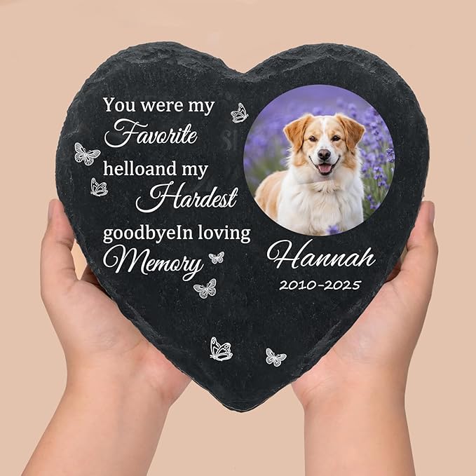 Personalized Dog Memorial Gifts for Loss of Dog, Custom Photo Pet Momorial Stone for Dogs, Cat Memorial Sympathy Gift, Dog Passing Away Gifts, Sympathy Gift for Pet Lovers (Style 11)