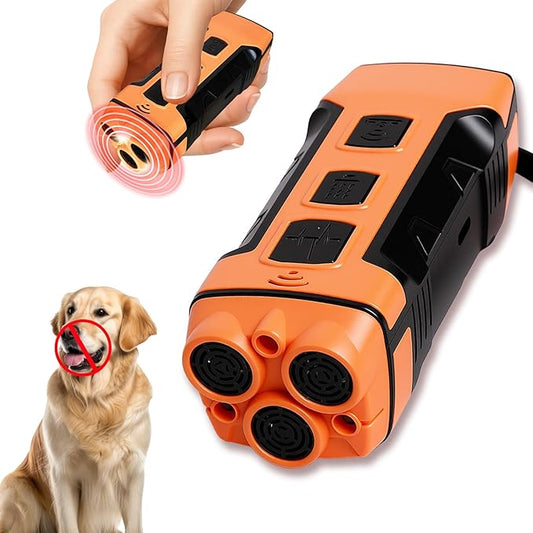 Dog Bark Deterrent Devices, Ultrasonic Anti Barking Device for Dogs, 3Modes, LED Light, Indoor and Outdoor Dog Behavior Correct, 20-50kHz, Effective & Safe, Type-C Rechargeable