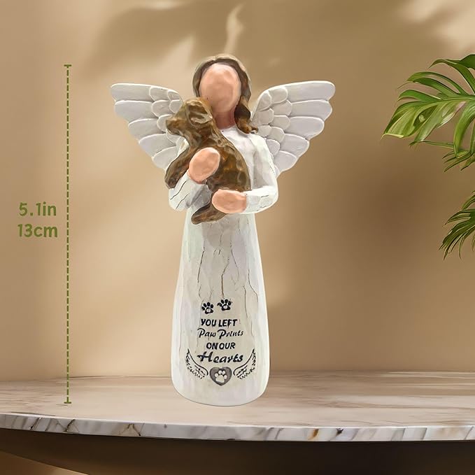 Dog Memorial Gifts for Loss of Dog, Pet Memorial Gifts for Dogs, -Sculpted Hand-Painted Angel Figurines – Loss of Dog Sympathy Gift, Dog Bereavement Gifts, Dog Remembrance Gift, Dog Passing Away Gifts