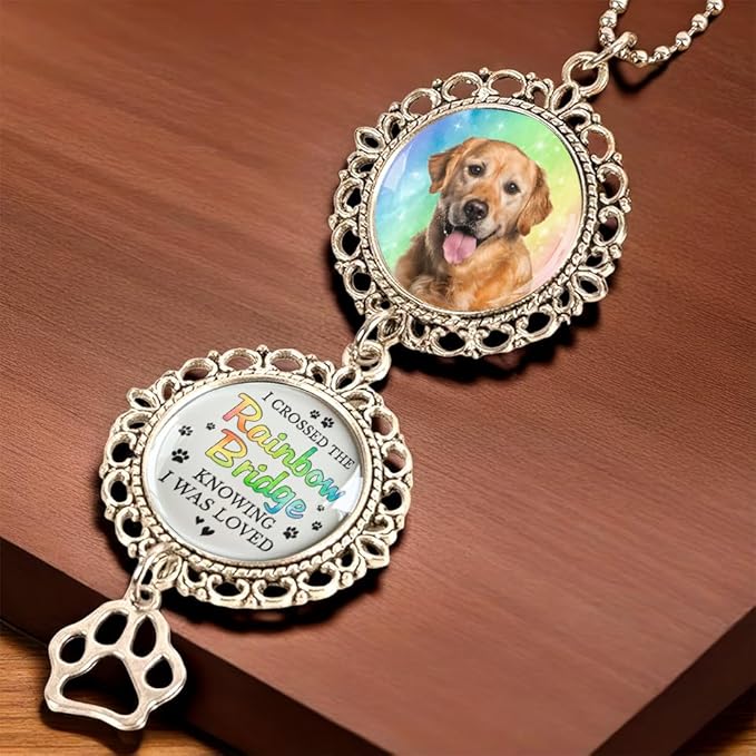 Custom Photo A Piece of My Heart, Personalized Pet Memorial Car Ornament, Dog Memorial Gifts for Loss of Dog, Pet Loss Sympathy Gift, Rear View Mirror Accessories, in Loving Memory