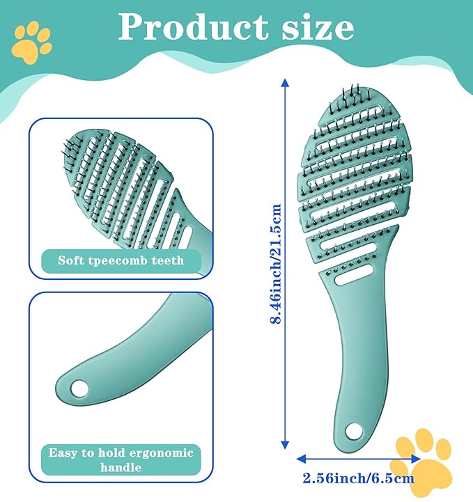 Small Dog Brushes for Grooming, Shih Tzu Brush, Flexible Pin Brush for Small Dogs, Shih Tzu Yorkies, and Maltipoos Hair, (Light Green)