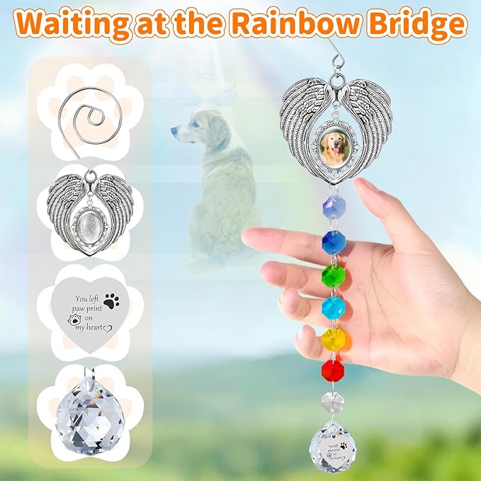Pet Memorial Gifts for Dogs, Pet Memorial Suncatcher for Loss of Dog Cats Passing Away Remembrance Bereavement Gifts
