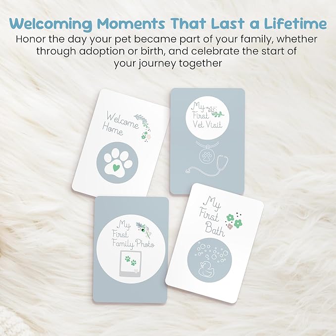 Pet Milestone Cards – Celebrate Your Pet’s Journey, Growth and Key Moments with Keepsake Cards - Perfect for Dogs, Cats, Puppies, and Kittens - Ideal as a Pet Adoption Gift, Pet Memory Book