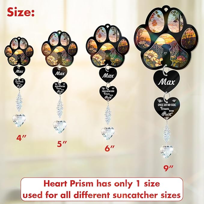 Custom Dog Memorial Suncatcher Personalized Memorial Gifts Customized Sun Catcher for Someone Who Lost A Dog Gifts Suncatcher Stained Glass Look Acrylic Sympathy Gift