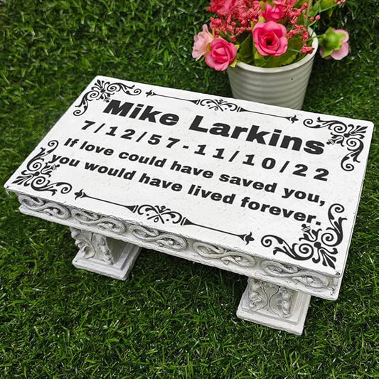 Personalized Memorial Bench for Pet Human, Custom Pet Memorial Stone with Colorful Photo, Pet Grave Marker Dog Headstone Cat Tombstone, Loss of Pet Gifts, Memorial Garden Plaque