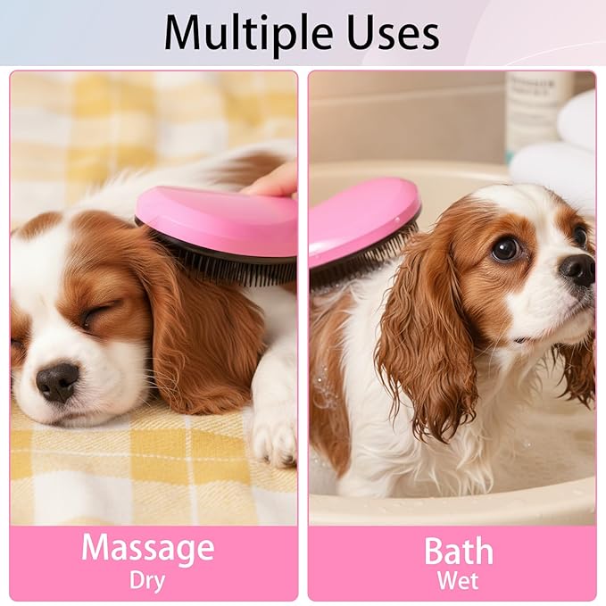 Small Dog Brush - Puppy Brush for Small Dogs, Soft and Comfortable,Perfect for Yorkie, Shih Tzu, Maltipoo & Maltese, Cat, Rabbits,Gentle Hair Remover for Easy Pet Grooming at Home (Blue)